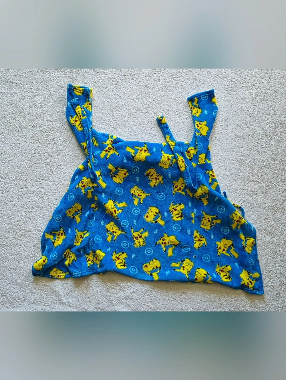 Kids Pokemon Pikachu blue Robe Pajama Cover Up Bathrobe Boy Girl, size S 6/7
